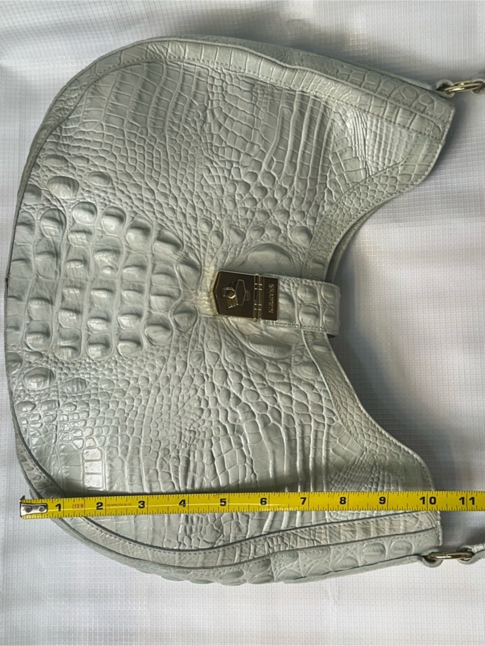 Brahmin Bethany Sea Glass Melbourne Shoulder Bag Crocodile Embossed - Picture 7 of 15